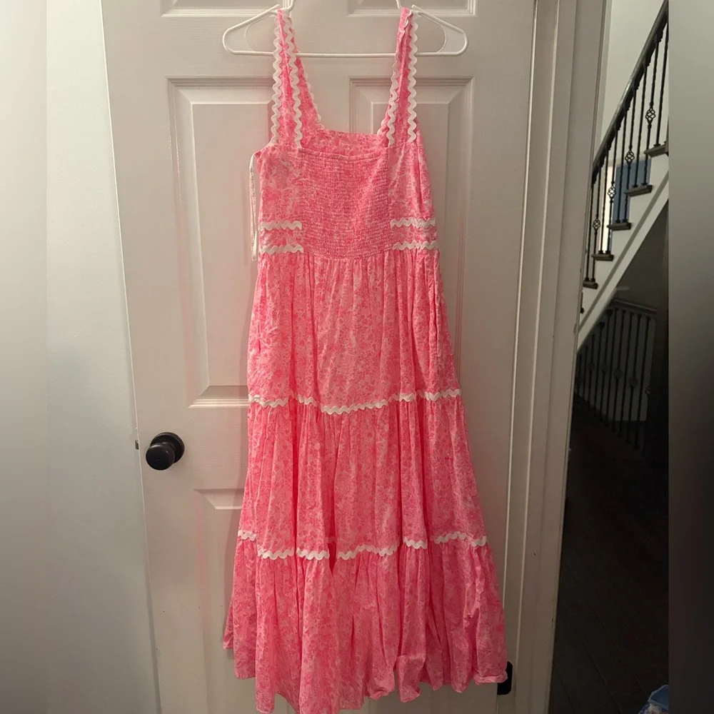 Lilly Pulitzer Pollie Midi Dress, Cotton Pink Shandy Invest a Gator, Sz 2 - Picture 5 of 5